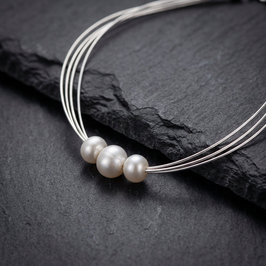 Elegant White Pearl Layered Necklace