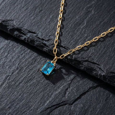 Emerald Cut Charm Necklace