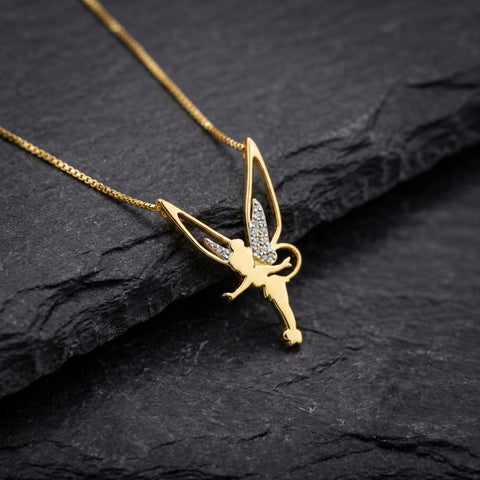 Lucky Fairy Necklace In Sterling Silver And Gold