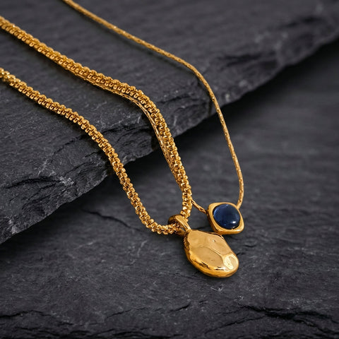 Natural Stone Double Layer Necklace